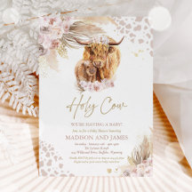 Boho Heilige Koe Roze Pampas Grass Baby shower