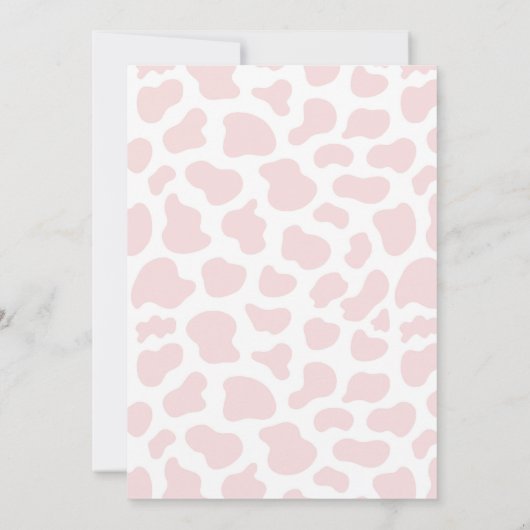 Boho Heilige Koe Roze Pampas Grass Girl Baby showe Kaart (Achterkant)