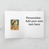 Boho heks op een bezemsteel vectorillustratie feestdagen kaart (Binnen)