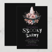 Boho heksen Pet Bloemen Halloween Party Kaart (Voorkant / Achterkant)