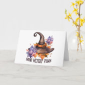 Boho Hekserige Sfeer Halloween Kaart (Gele Bloem)