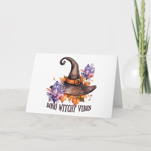 Boho Hekserige Sfeer Halloween Kaart (Voorkant)
