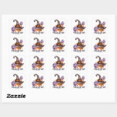 Boho Hekserige Sfeer Halloween Vierkante Sticker (Vel)