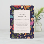 Boho heldere kleurrijke bloemenbruiloft Save the D Kaart (Staand voorkant)