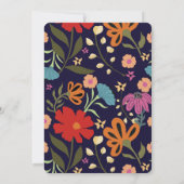 Boho heldere kleurrijke bloemenbruiloft Save the D Kaart (Achterkant)