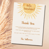 Boho Hello Sunshine Baby Shower Bedankt Briefkaart