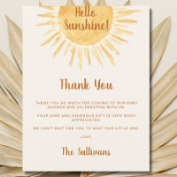 Boho Hello Sunshine Baby Shower Bedankt