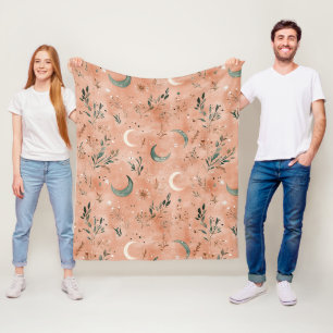 Boho Hemel Bloem Maans Patroon (4) Fleece Deken