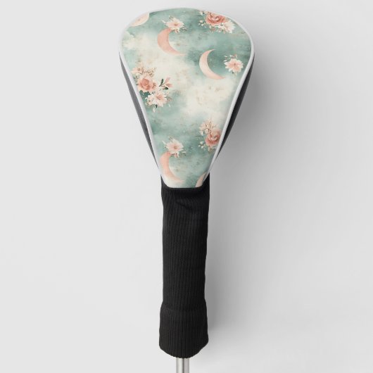 Boho Hemel Bloem Maans Patroon (7) Golfheadcover (Voorkant)