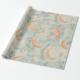 Boho Hemel Bloem Maans Patroon (8) Cadeaupapier