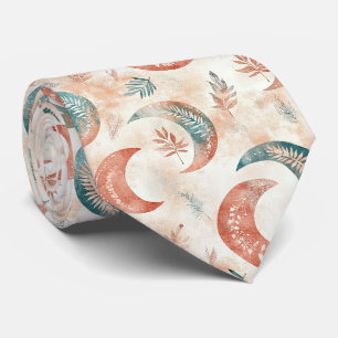 Boho Hemel Bloem Maantje Patroon (2) Stropdas