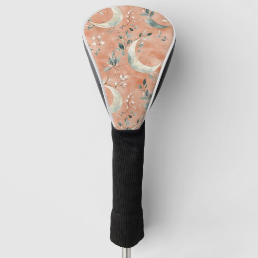 Boho Hemel Bloem Maantje Patroon (5) Golfheadcover (Voorkant)
