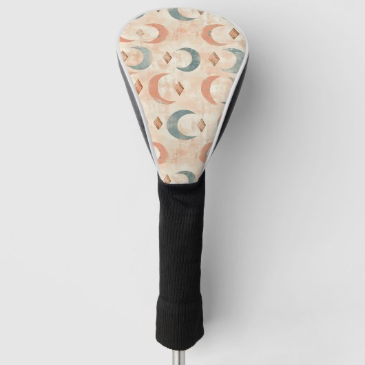 Boho Hemel Bloem Maantje Patroon (6) Golfheadcover (Voorkant)
