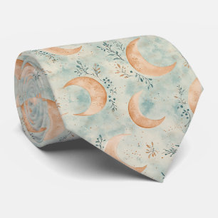 Boho Hemel Bloem Maantje Patroon (8) Stropdas