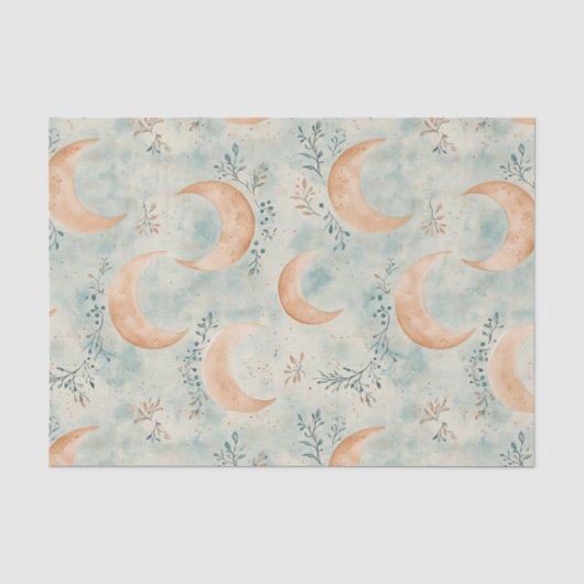 Boho Hemel Bloem Maantje Patroon (8) Tissuepapier (Voorkant)