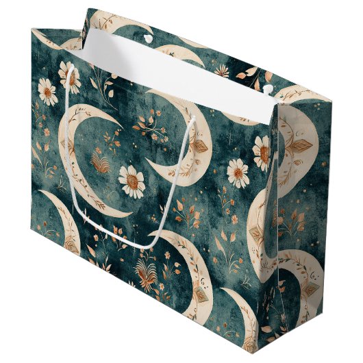Boho Hemel Bloem Maantje Patroon (9) Groot Cadeauzakje (Voorkant Gekanteld)