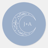 Boho Hemel Bruiloft Ronde Sticker (Voorkant)