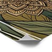 Boho Hemel Mandala Rivier Berg Zon Poster (Hoek)