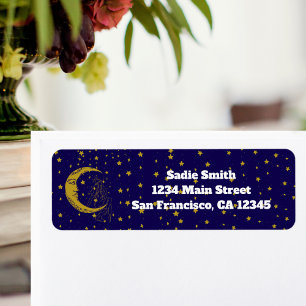 Boho Hemel Vrouw Whimsical Maan Sterren adres Etiket