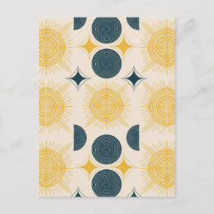 Boho Hemel Zon Maan Patroon Briefkaart