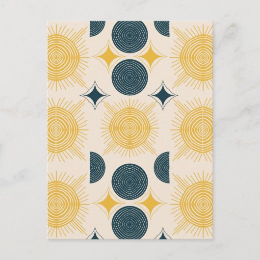 Boho Hemel Zon Maan Patroon Briefkaart (Voorkant)