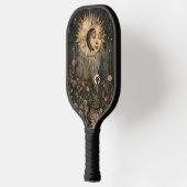 Boho Hemel Zon Maan Wilde Bloementuin Pickleball Paddle (Links)
