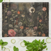 Boho Hemel Zon Maan Wilde Bloementuin Theedoek (Gevouwen)