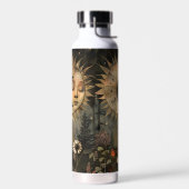 Boho Hemel Zon Maan Wilde Bloementuin Waterfles (Links)