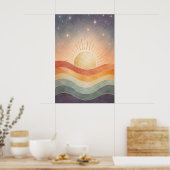Boho Hemel Zonsondergang Abstract Moderne Woestijn Poster (Keuken)