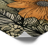 Boho Hemelgoud Maan Berg Wilde Bloem Poster (Hoek)