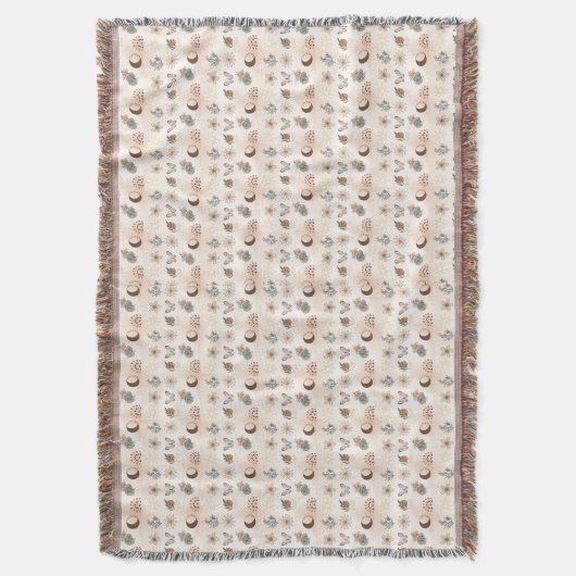 Boho Hemels Bloemmotief Deken (Voorkant Verticaal)