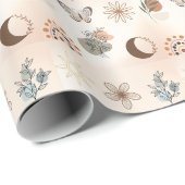 Boho Hemels Bloempatroon Cadeaupapier (Rol Hoek)