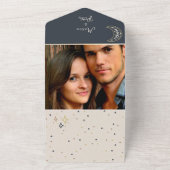 Boho hemelse bruiloft all in one uitnodiging (Buitenkant)