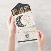 Boho hemelse bruiloft all in one uitnodiging (Afscheurbaar)