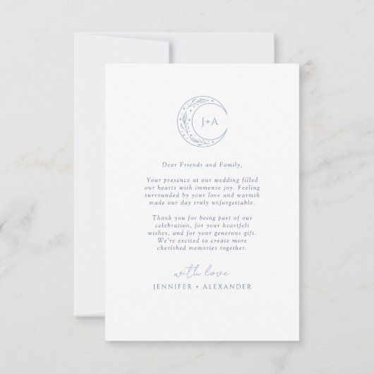 Boho hemelse bruiloft bedankkaart (Achterkant)