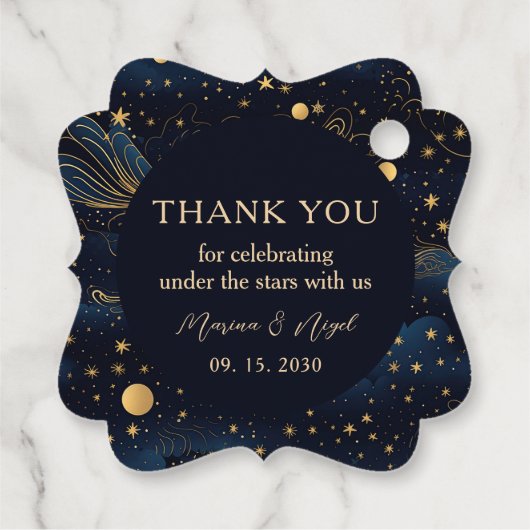 Boho Hemelse bruiloft Dank u Label (Achterkant)