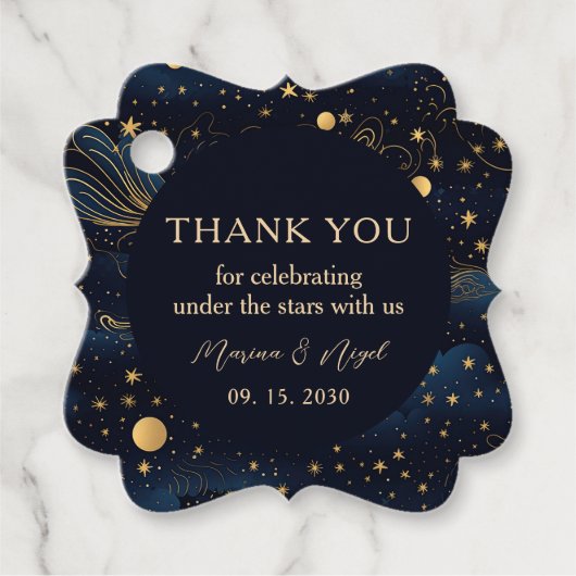 Boho Hemelse bruiloft Dank u Label (Voorkant)