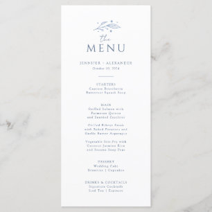 Boho hemelse bruiloft menu