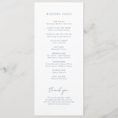 Boho hemelse bruiloft programmakaart (Achterkant)