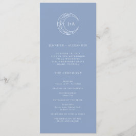 Boho hemelse bruiloft programmakaart