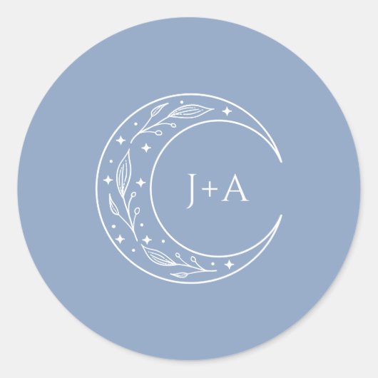 Boho hemelse bruiloft ronde sticker (Voorkant)