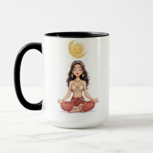 Boho Hemelse Mediterende Vrouw Keramische Mok