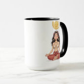 Boho Hemelse Mediterende Vrouw Keramische Mok (Voorkant rechts)
