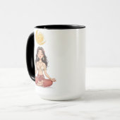 Boho Hemelse Mediterende Vrouw Keramische Mok (Voorkant links)