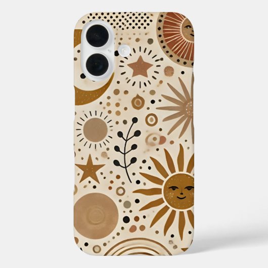 Boho hemelse zon en maan patroon Case-Mate iPhone case (Achterkant)