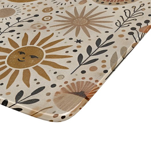 Boho hemelse zon en maan patroon snijplank (Hoek)