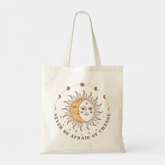 Boho hemelse zon en maan tote bag (Achterkant)