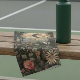 Boho Hemelse Zon Maan Wilde Bloem Tuin Sport  Handdoek