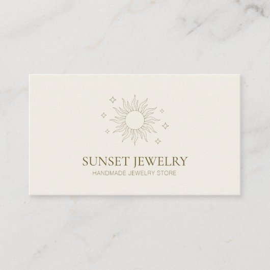 Boho Hemelzon Handgemaakte Sieraden Ontwerper Visitekaartje (Voorkant)