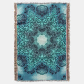 Boho henna floral paisley turquoise blauwgroen man deken (Voorkant Verticaal)